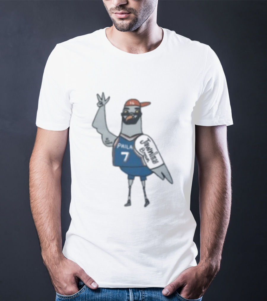 Jawn Brown Philadelphia 76ers No 7 Pigeon T-Shirt
