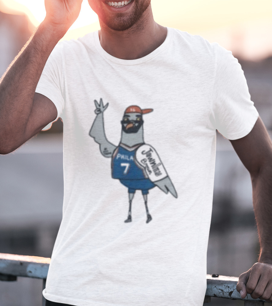 Jawn Brown Philadelphia 76ers No 7 Pigeon T-Shirt