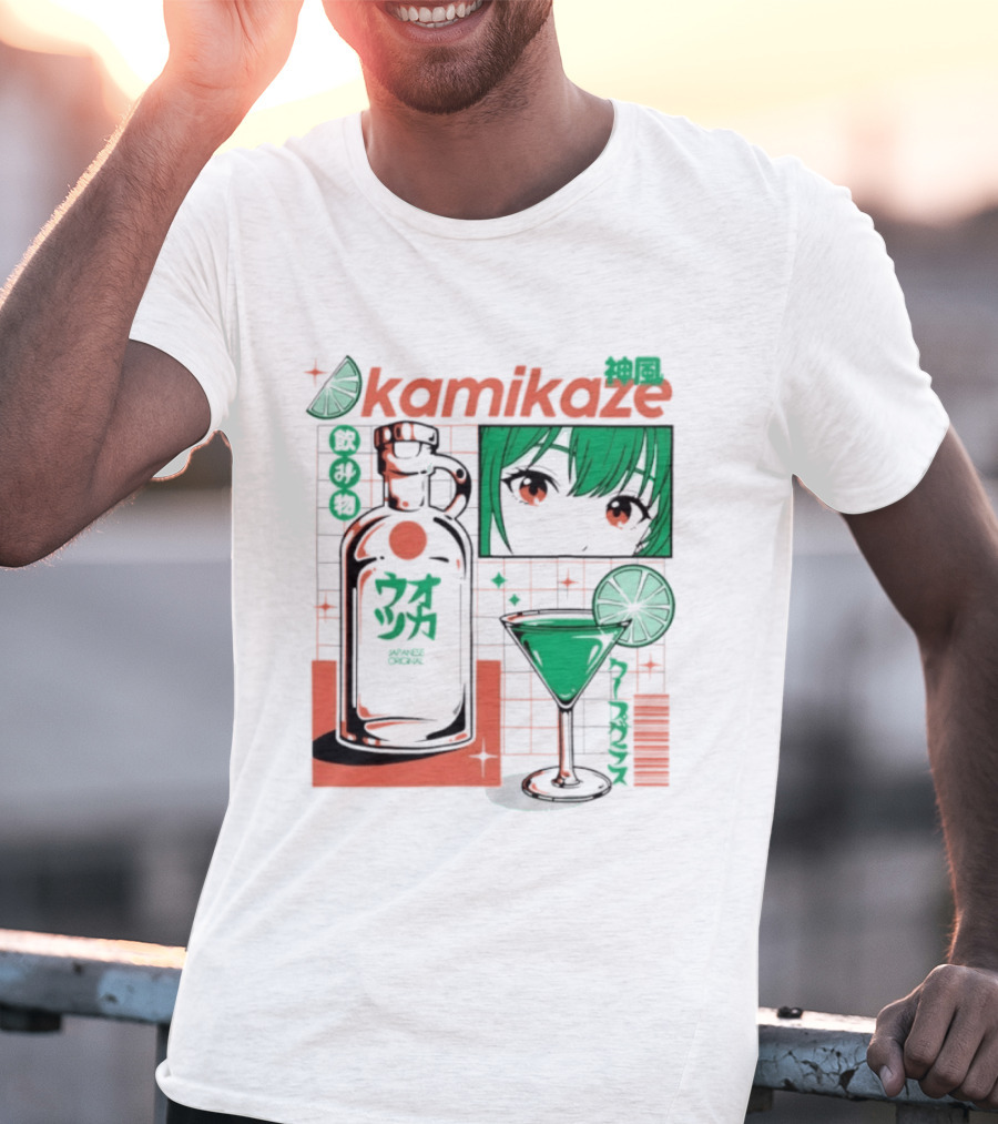 Kamikaze Japanese Original Cocktail Anime T-Shirt