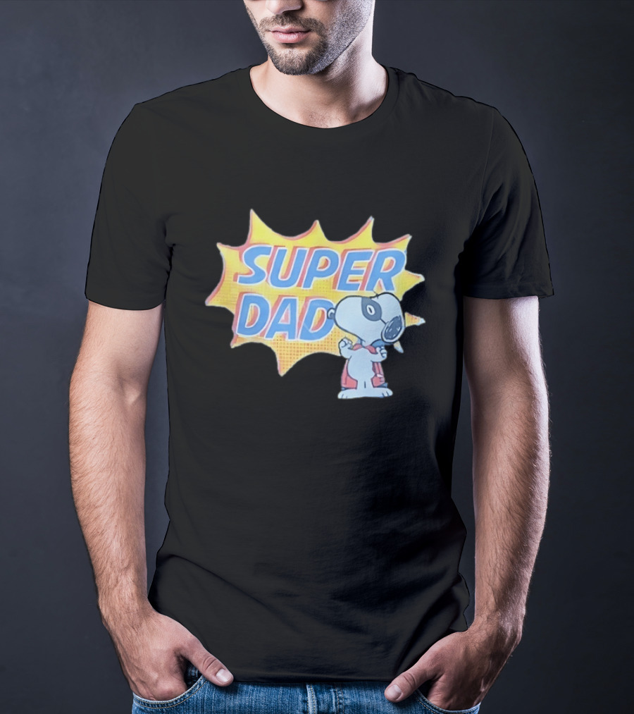 Snoopy Super Dad Peanuts Father's Day Superhero Comic T-Shirt