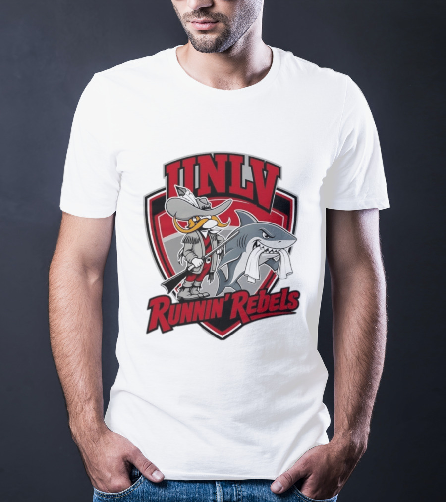 UNLV Runnin Rebels Mascot Shark And Gunslinger NCAA College Basketball T-Shirt