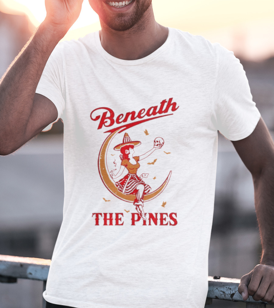 Beneath The Pines Halloween Devils Night Witch Moon Magic T-Shirt