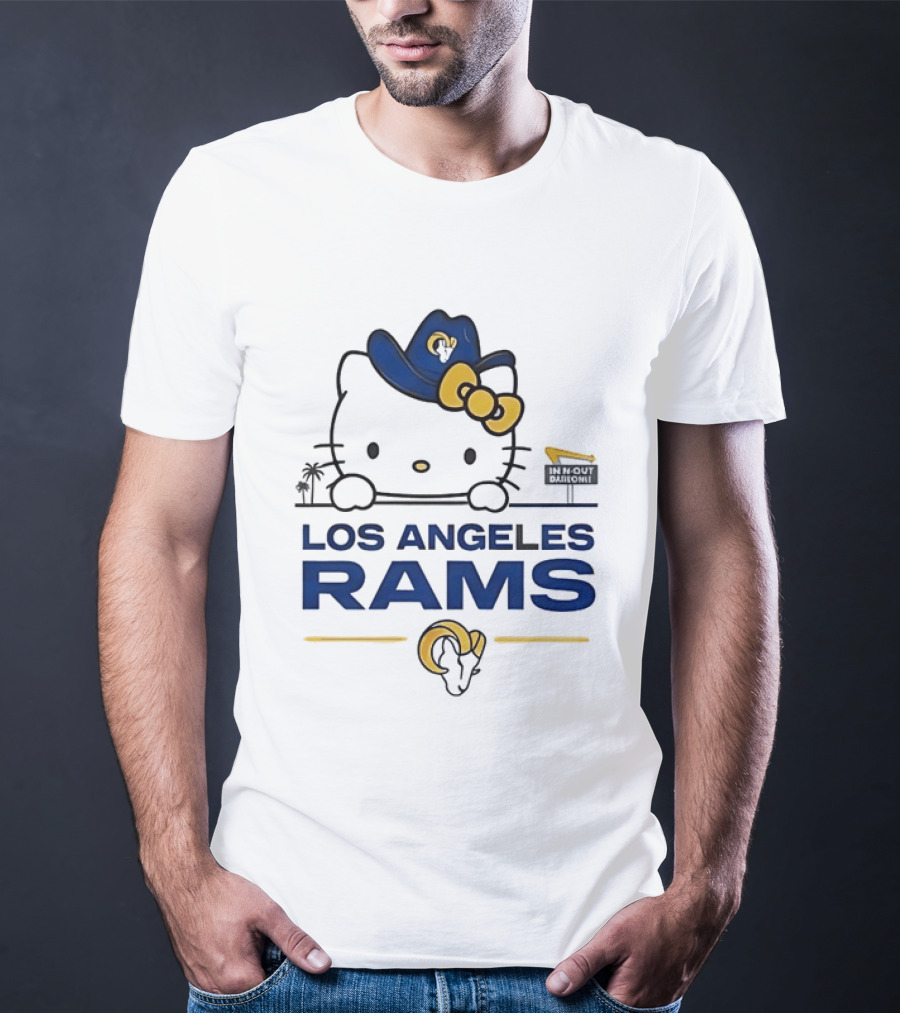 Hello Kitty Los Angeles Rams In N Out Burger Sign Collaboration T-Shirt