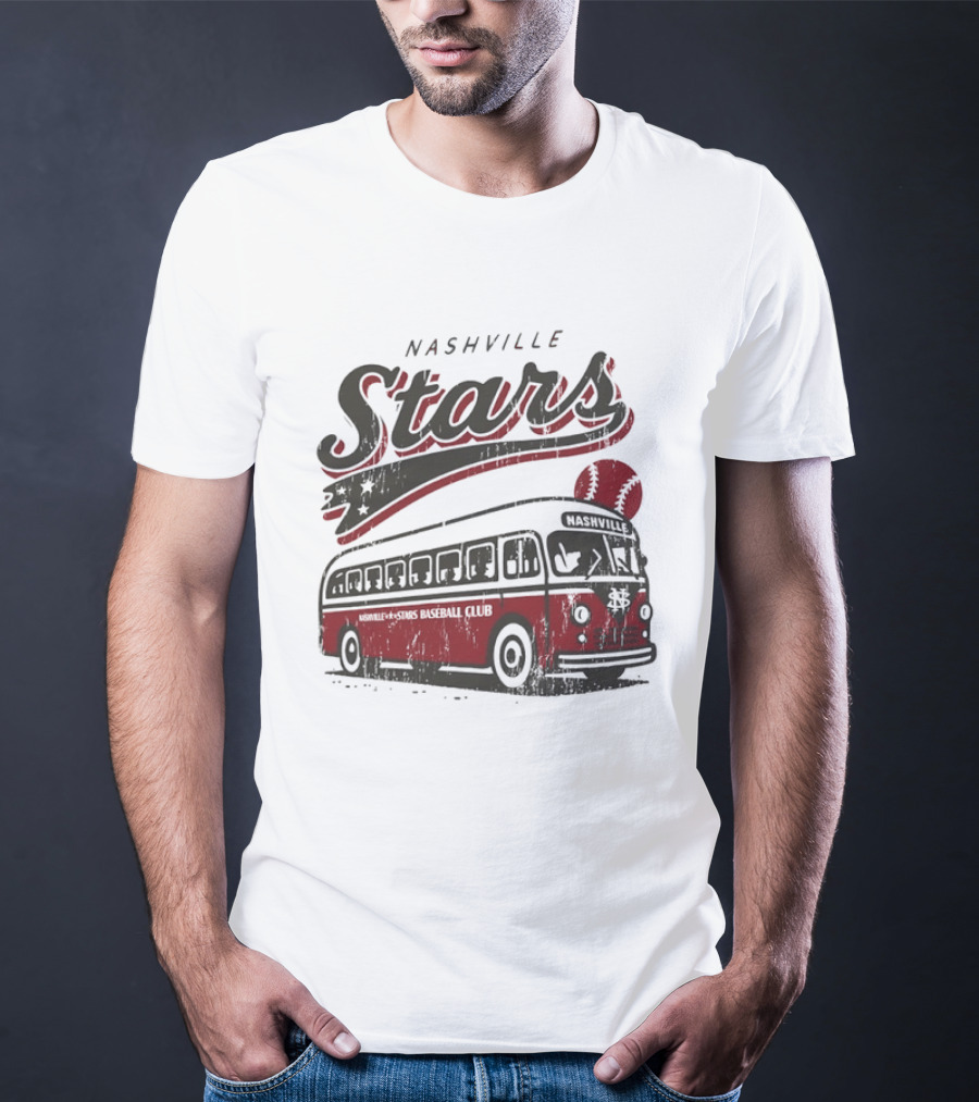 Nashville Stars Baseball Club Vintage Bus T-Shirt