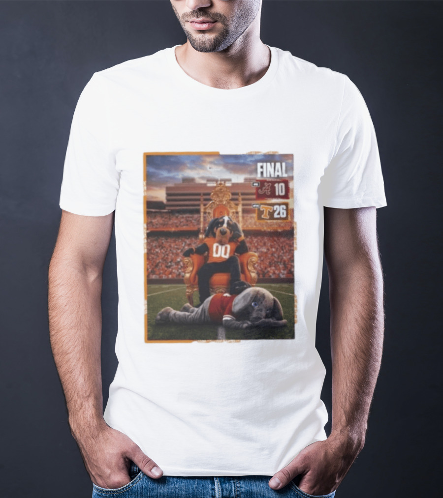 Final Score Tennessee Volunteers 26 Alabama Crimson Tide 10 College Football Victory T-Shirt