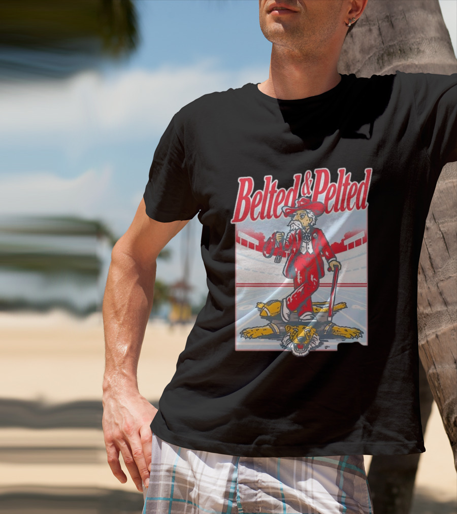 Old Row Belted And Pelted Red Suit Stadium Tiger Rug T-Shirt