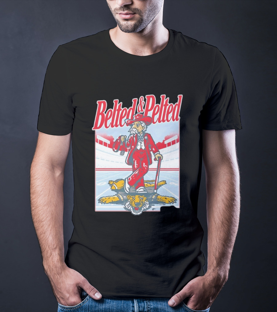 Old Row Belted And Pelted Red Suit Stadium Tiger Rug T-Shirt