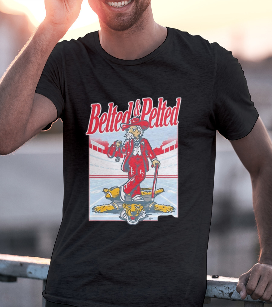 Old Row Belted And Pelted Red Suit Stadium Tiger Rug T-Shirt