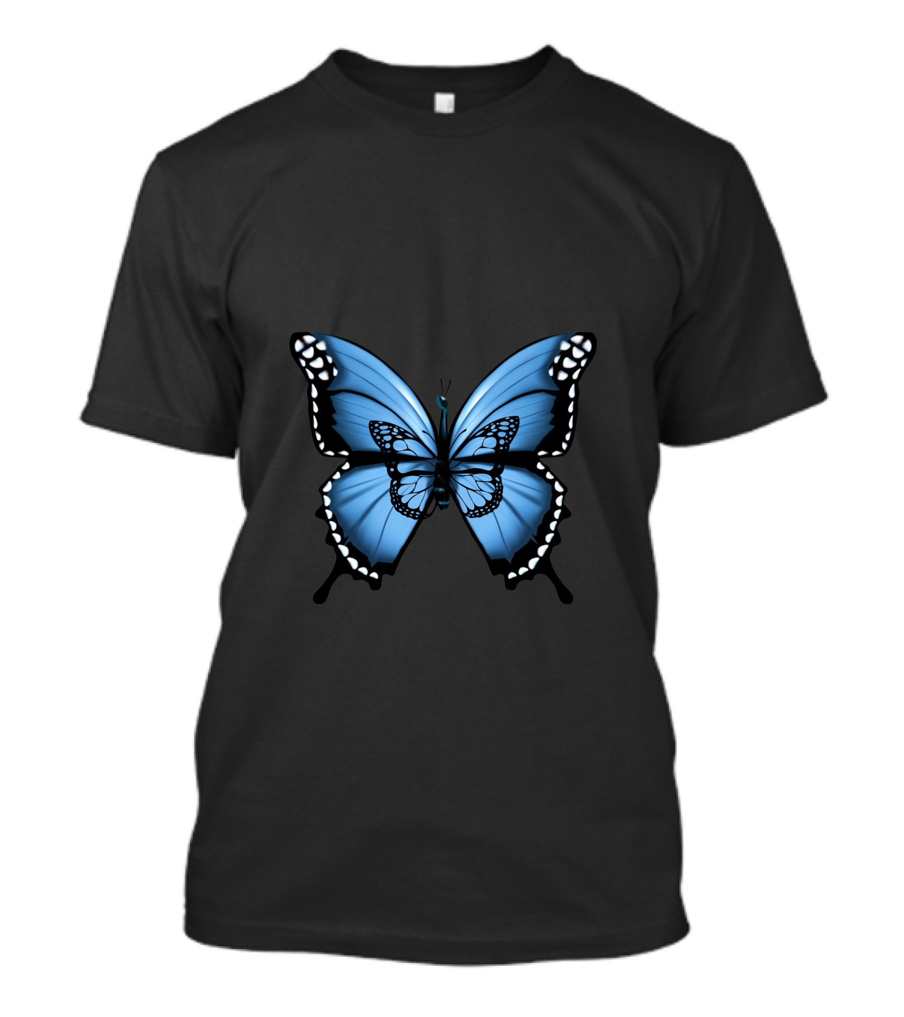 Butterfly Collection Blue Monarch Detailed Wings T-Shirt