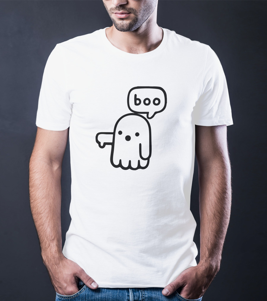 Boo Ghost Thumbs Down Disapproval T-Shirt