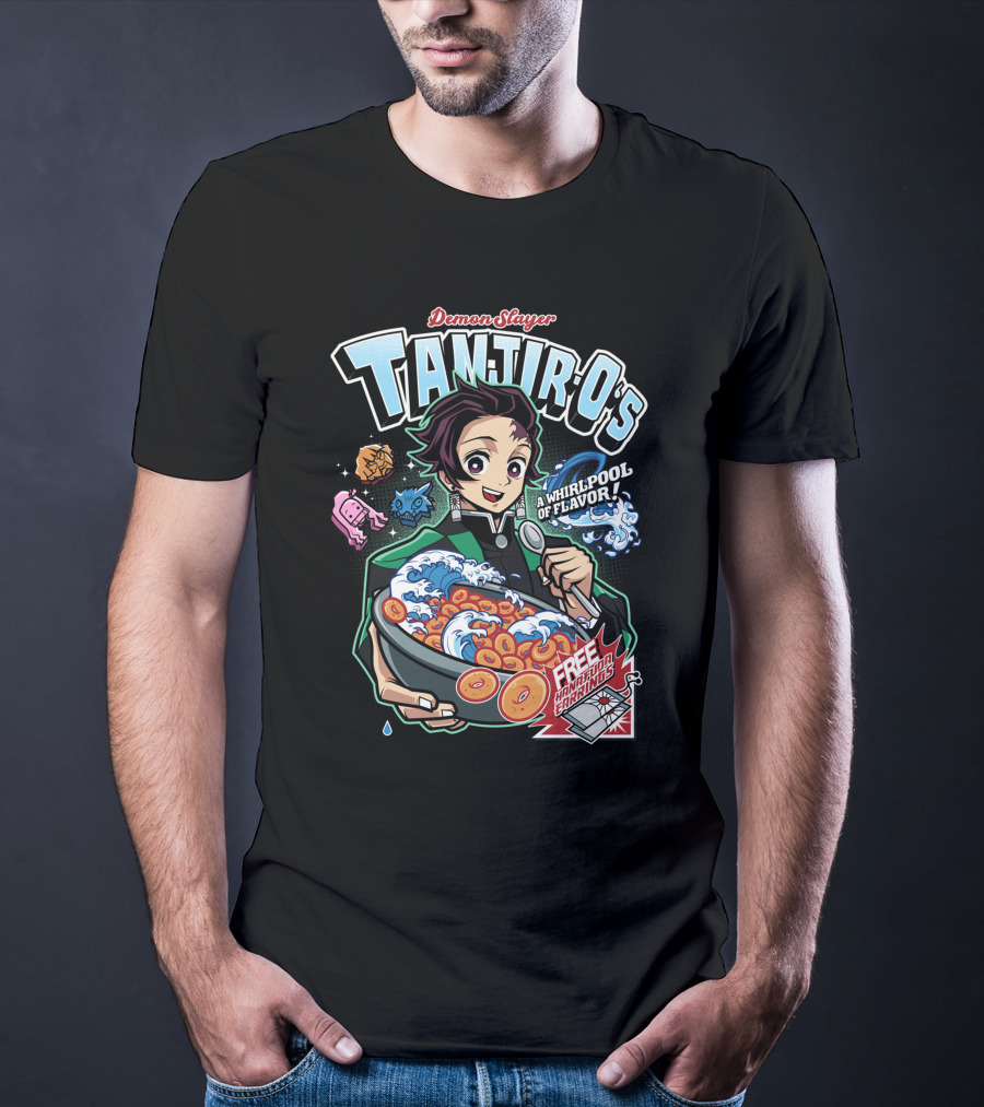 Demon Slayer Tanjiro Kamado A Whirlpool Of Flavor Free Nezuko Charms T-Shirt