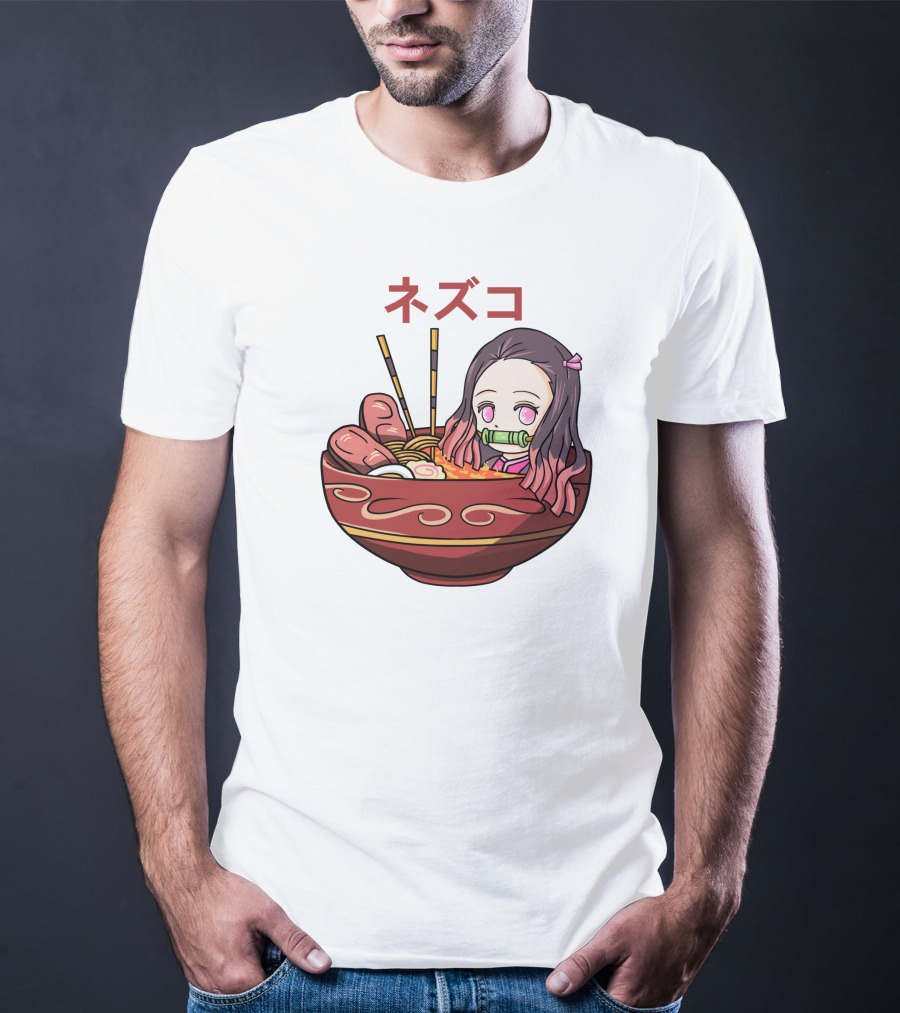 Nezuko Ramen Bowl Kimetsu No Yaiba Demon Slayer Character T-Shirt