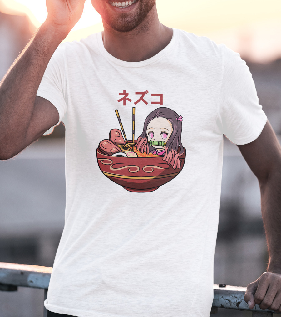 Nezuko Ramen Bowl Kimetsu No Yaiba Demon Slayer Character T-Shirt