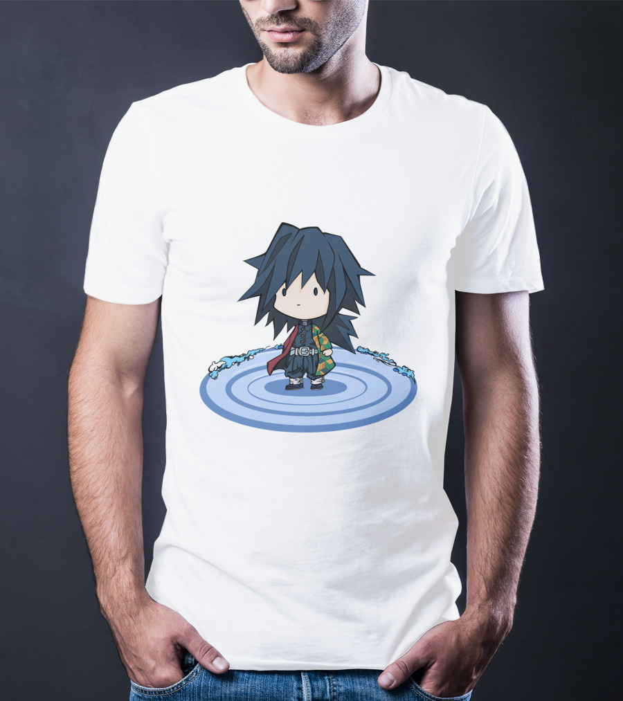 Giyu Tomioka Chibi Character Water Circle Kimetsu No Yaiba Demon Slayer T-Shirt