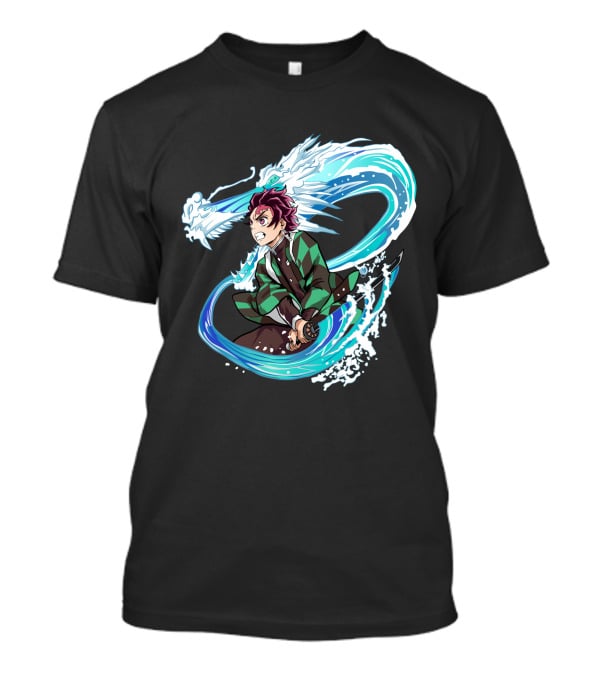Demon Slayer Kimetsu No Yaiba Tanjiro Kamado Water Breathing Technique Dragon Wave T-Shirt