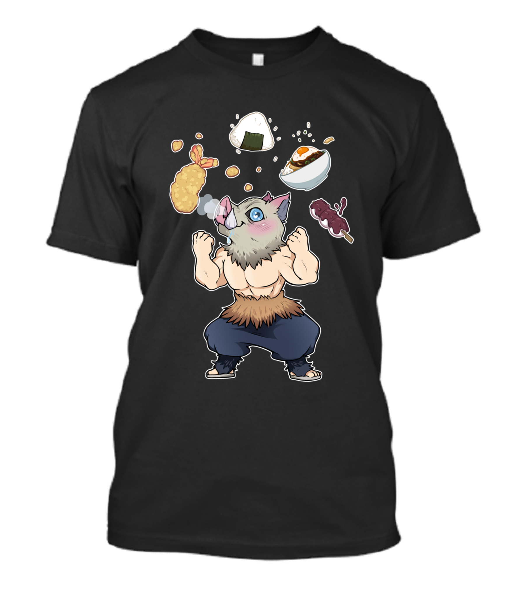 Demon Slayer Kimetsu No Yaiba Inosuke Enjoying Japanese Food T-Shirt