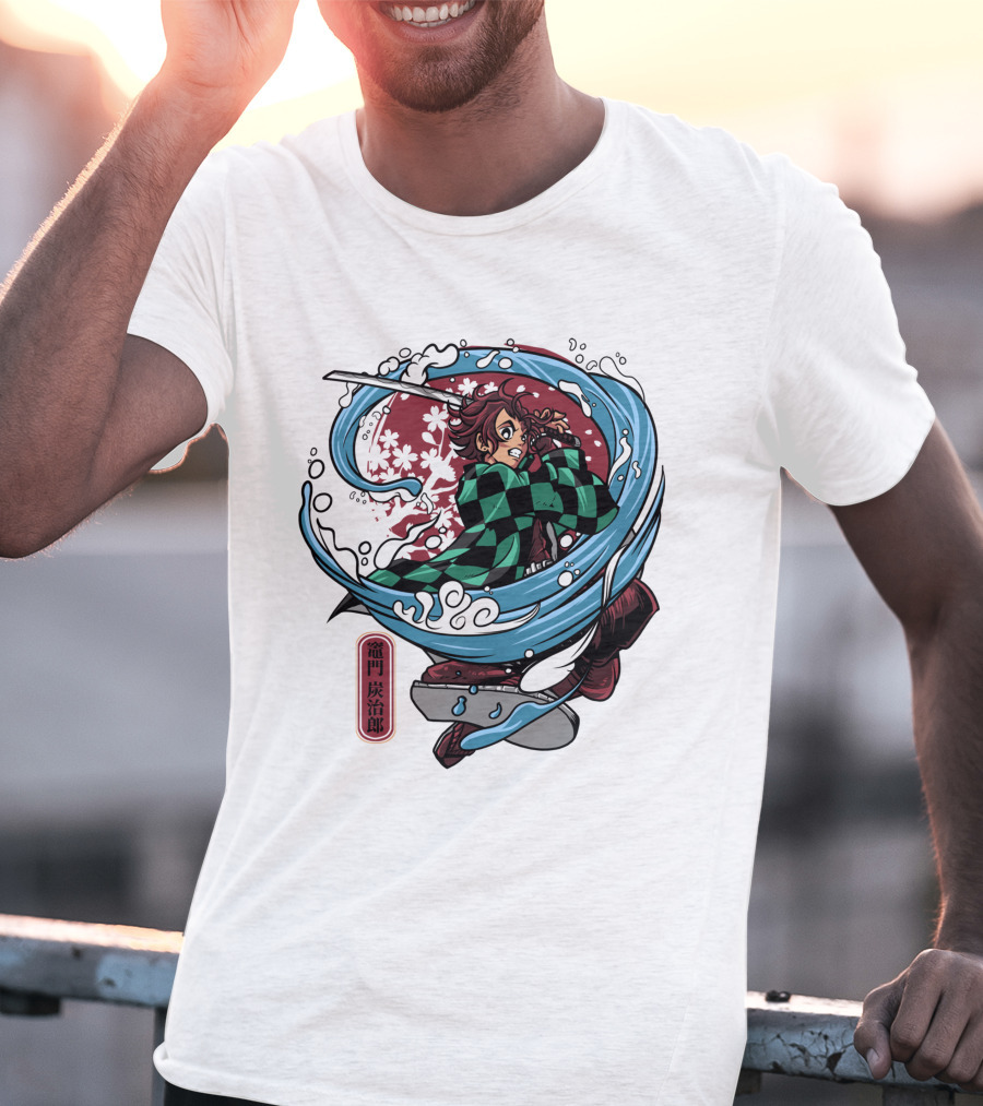 Demon Slayer Kimetsu No Yaiba Tanjiro Kamado Water Breathing Technique T-Shirt