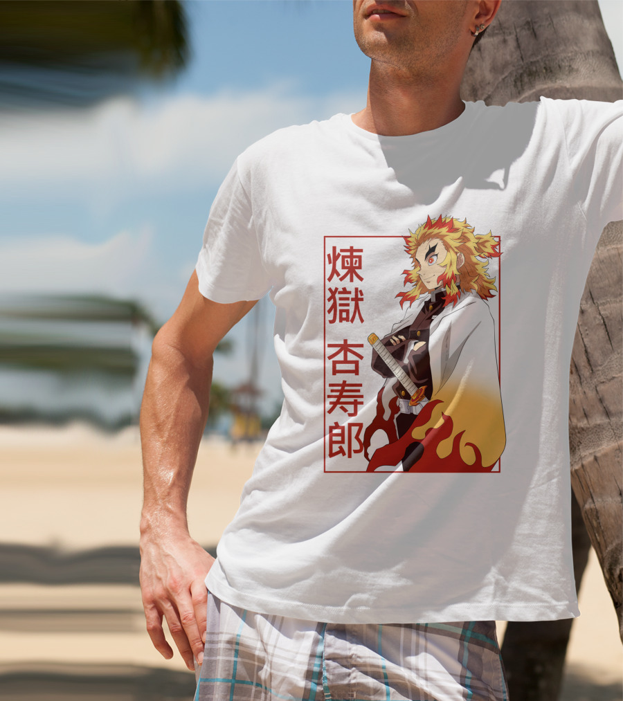 Demon Slayer Kimetsu No Yaiba Rengoku Kyojuro Flame Hashira T-Shirt