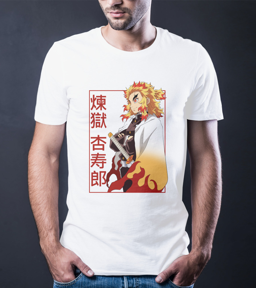 Demon Slayer Kimetsu No Yaiba Rengoku Kyojuro Flame Hashira T-Shirt