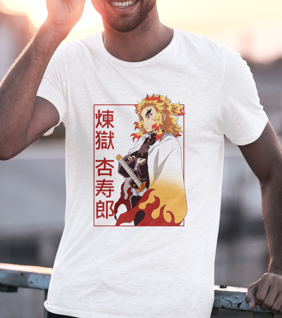 Demon Slayer Kimetsu No Yaiba Rengoku Kyojuro Flame Hashira T-Shirt