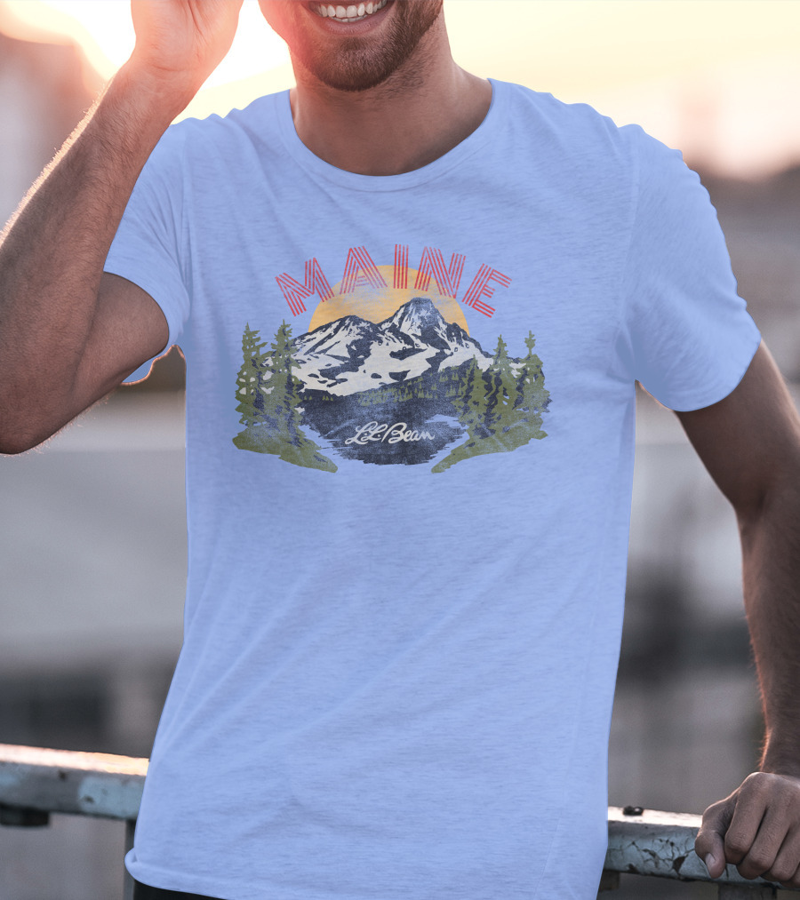 MAINE LL BEAN Mountain Landscape T-Shirt
