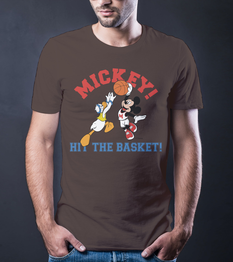 Mickey Hit The Basket Basketball Challenge T-Shirt