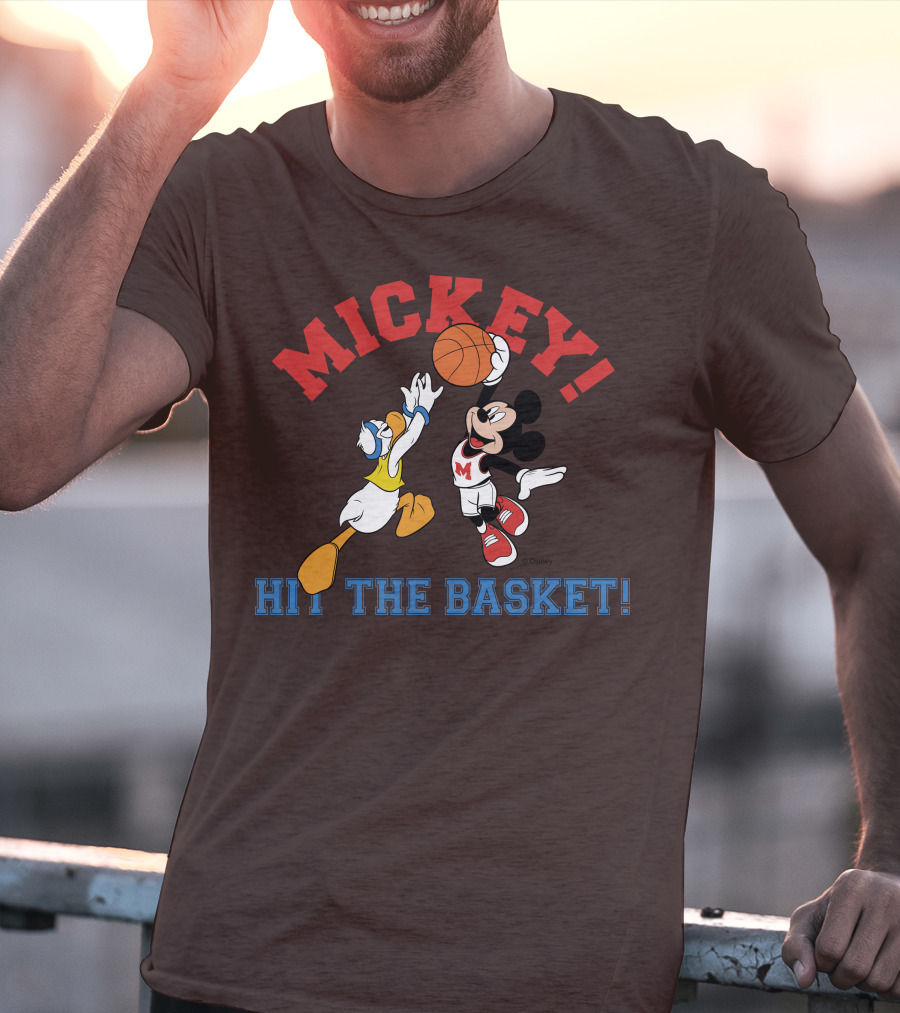 Mickey Hit The Basket Basketball Challenge T-Shirt