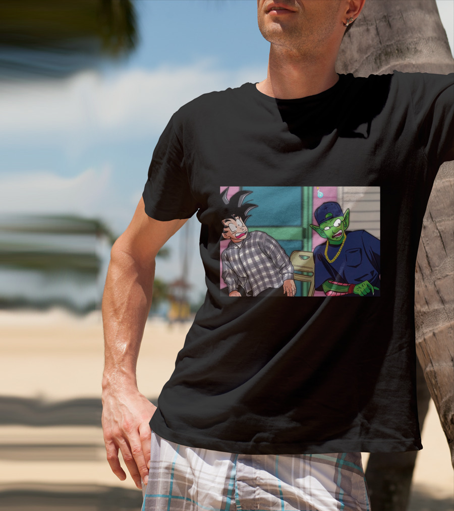 Goku And Piccolo Damn Friday Crossover Plaid Shirt Gold Chain Hat T-Shirt