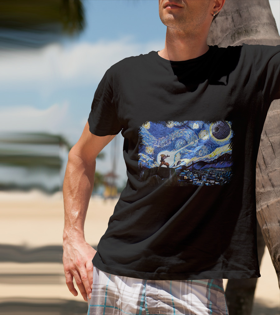 Van Gogh-Ku Starry Night Fusion Battle T-Shirt