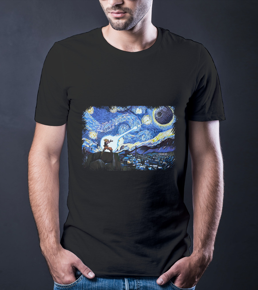 Van Gogh-Ku Starry Night Fusion Battle T-Shirt