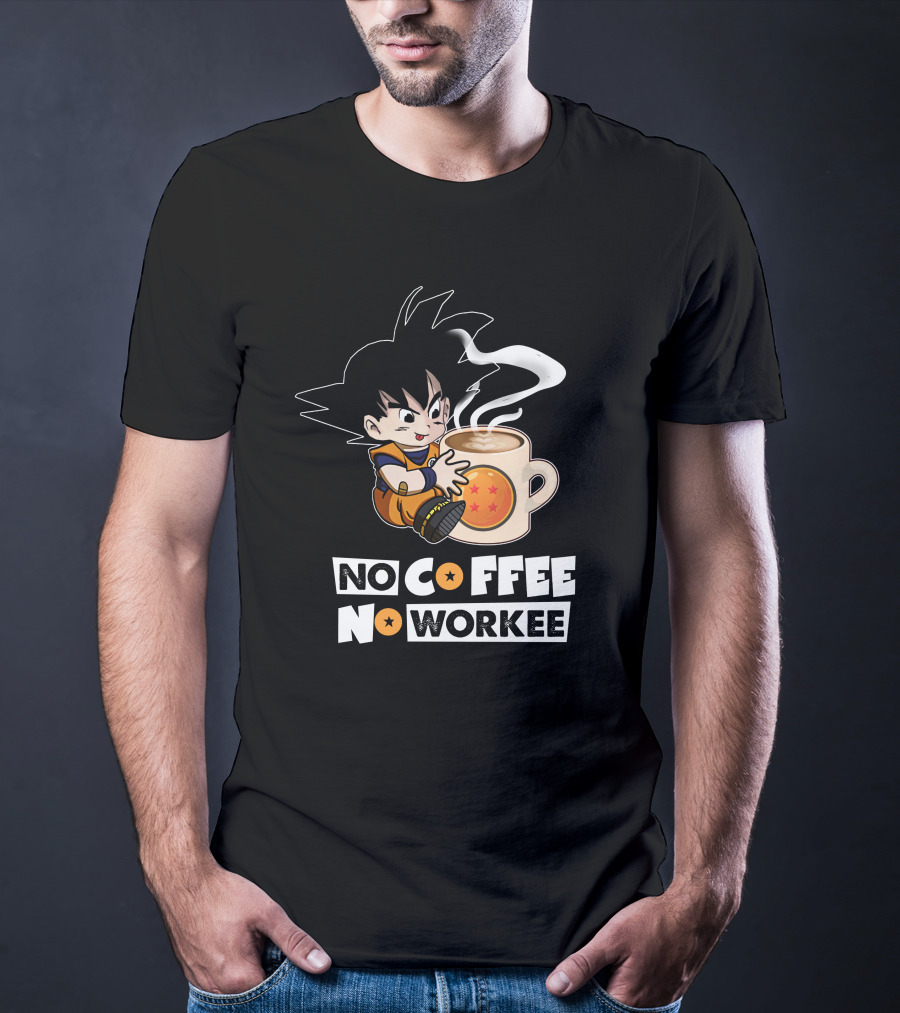 Kid Goku No Coffee No Workee Dragon Ball Mug T-Shirt