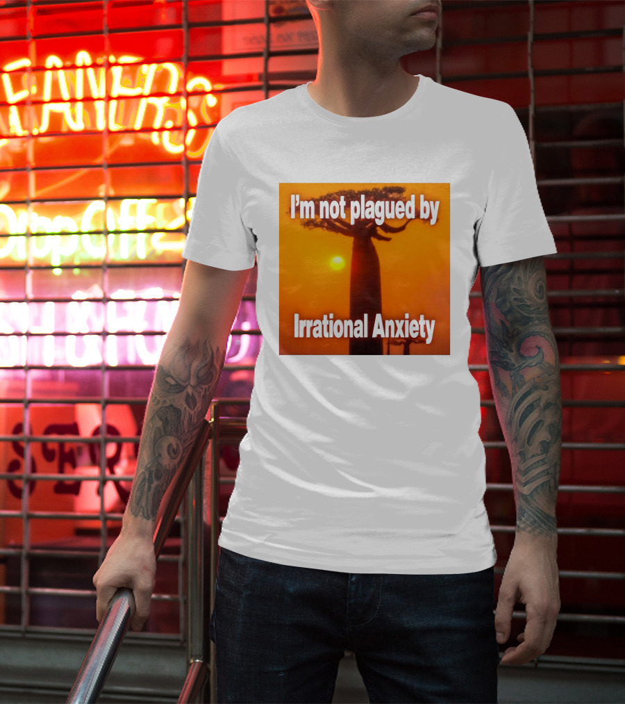 Imbuggyhear Global Self Hypnosis I'm Not Plagued By Irrational Anxiety Baobab Tree Sunset T-Shirt