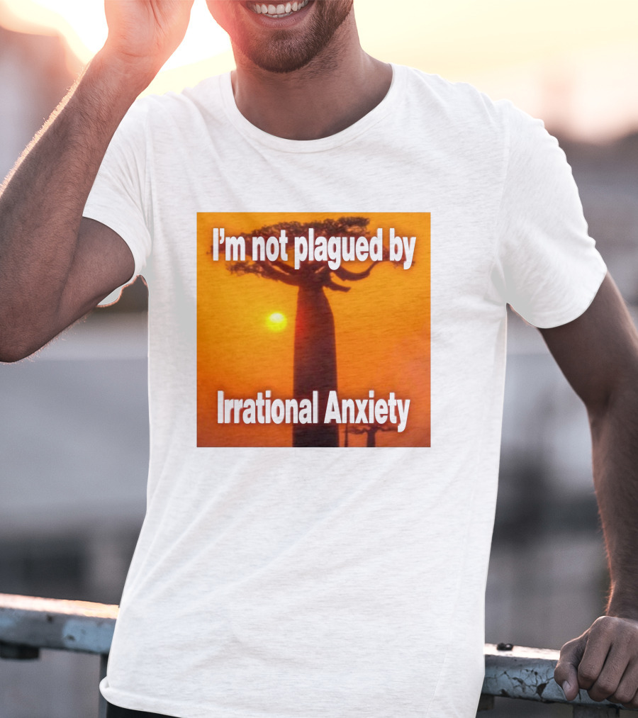 Imbuggyhear Global Self Hypnosis I'm Not Plagued By Irrational Anxiety Baobab Tree Sunset T-Shirt