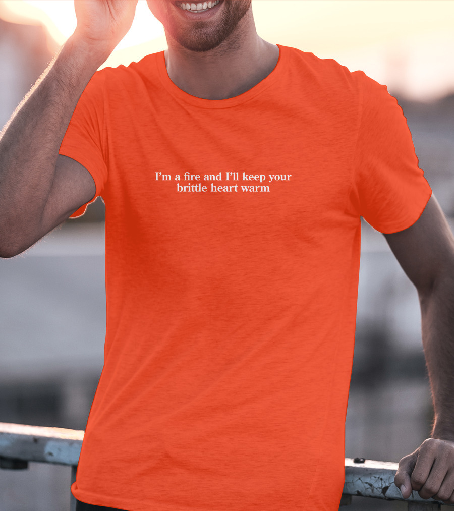 The Swift Society Folklore I'm A Fire And I'll Keep Your Brittle Heart Warm Red T-Shirt