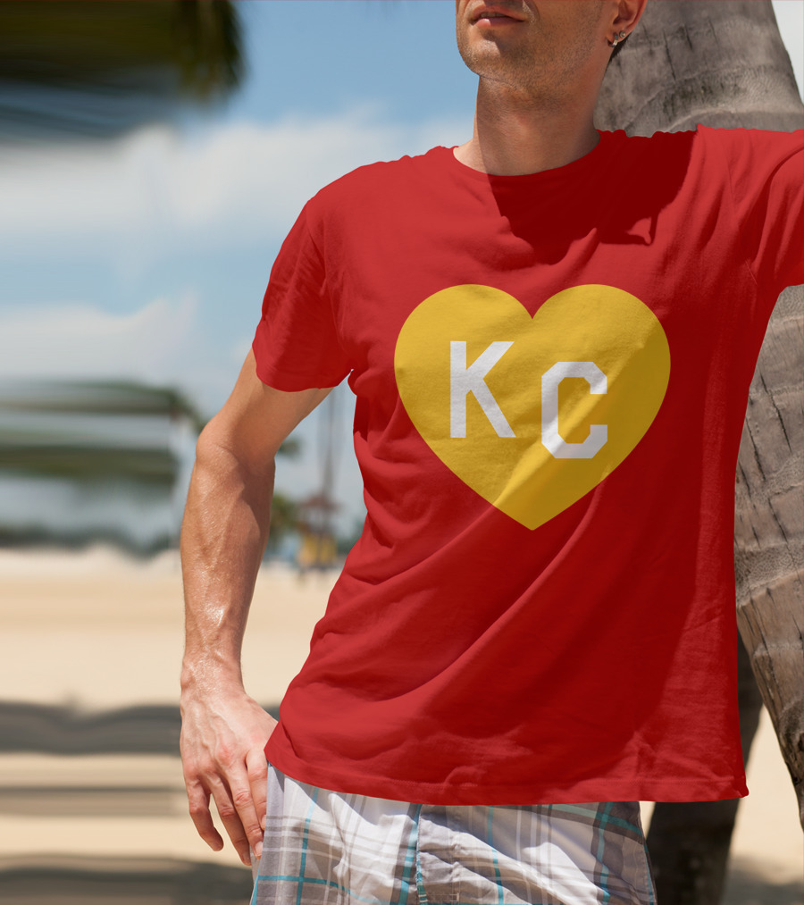 Mishacollinscloset Charlie Hustle Red And Gold KC Heart T-Shirt