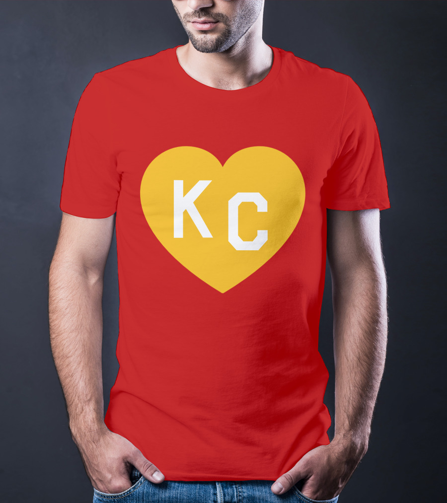 Mishacollinscloset Charlie Hustle Red And Gold KC Heart T-Shirt