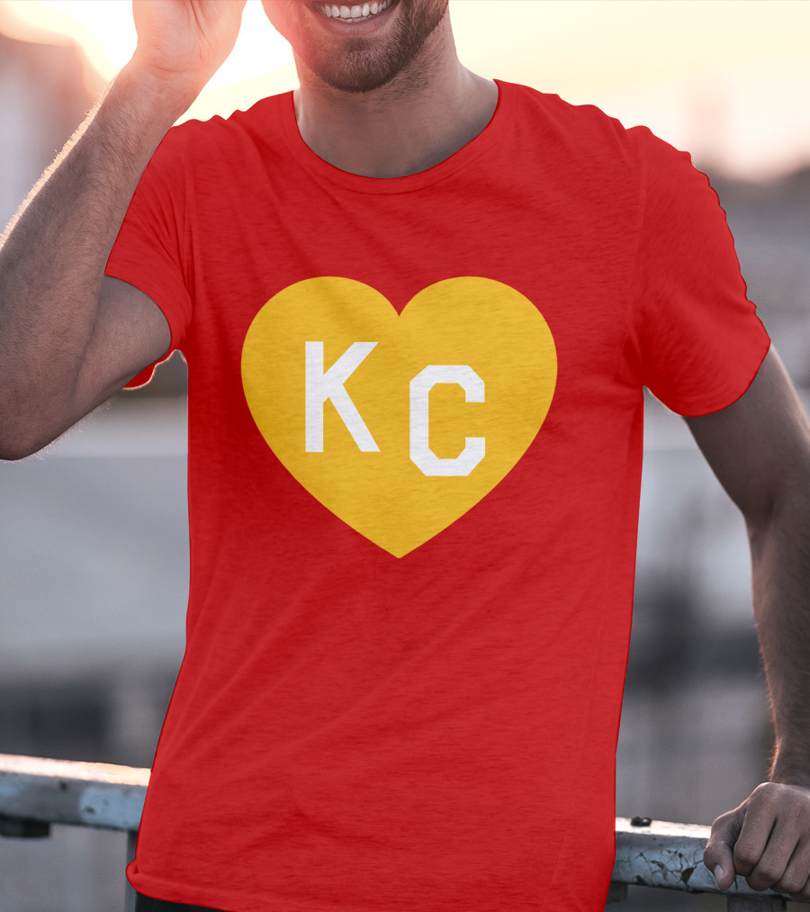 Mishacollinscloset Charlie Hustle Red And Gold KC Heart T-Shirt