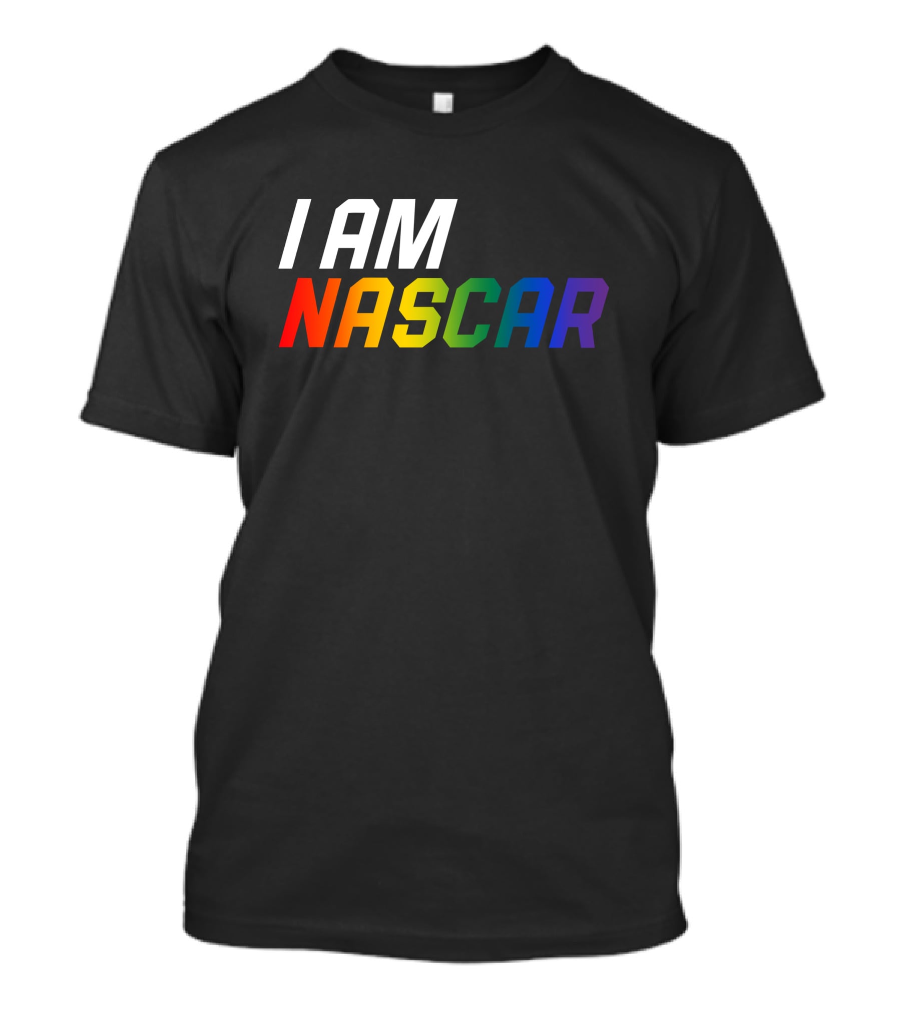 I Am Nascar Mr Rouse16 Rainbow Style Racing Pride T-Shirt