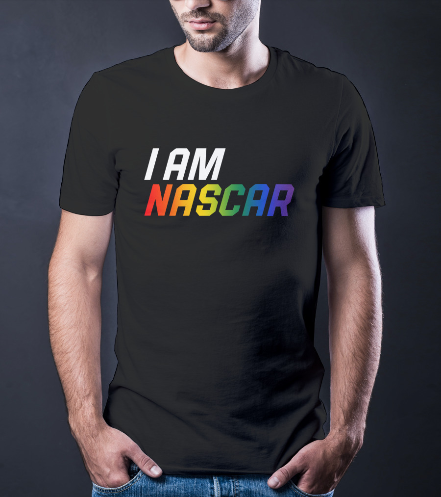 I Am Nascar Mr Rouse16 Rainbow Style Racing Pride T-Shirt