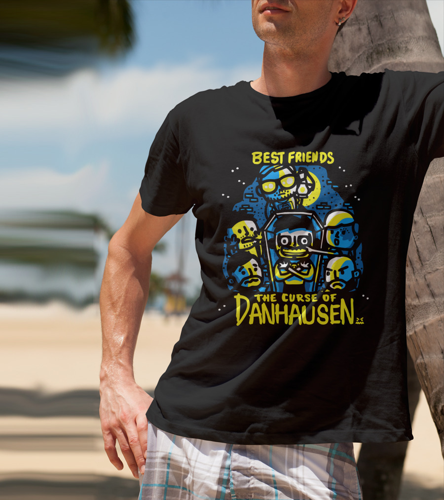Best Friends The Curse Of Danhausen Moonlit Cartoon Characters T-Shirt