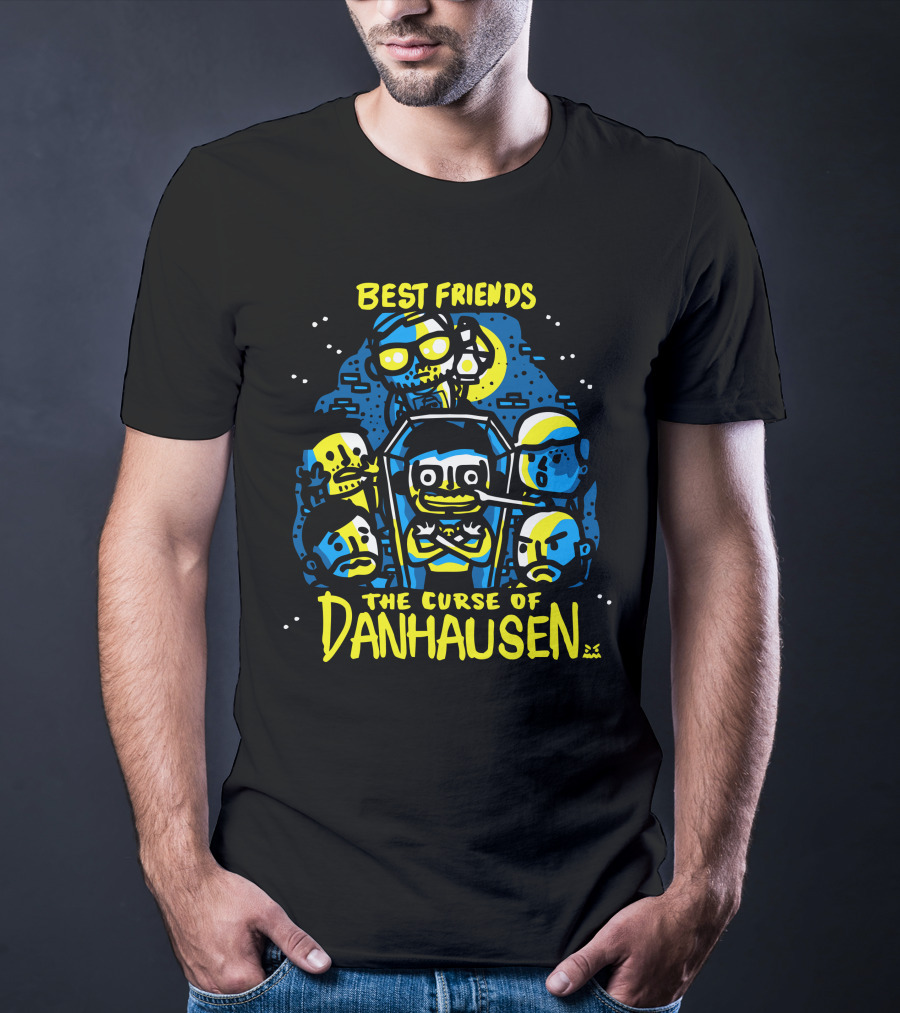 Best Friends The Curse Of Danhausen Moonlit Cartoon Characters T-Shirt