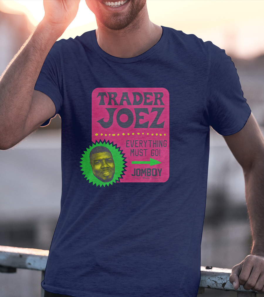 Jomboy Media Shop Trader Joez Everything Must Go Joez McFly Dominican Republic Flag T-Shirt