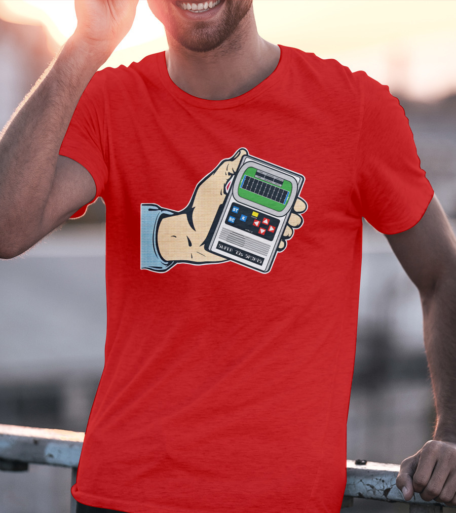Super 70s Sports Handheld Electronic Football Vintage Style Retro Gaming Nostalgia T-Shirt