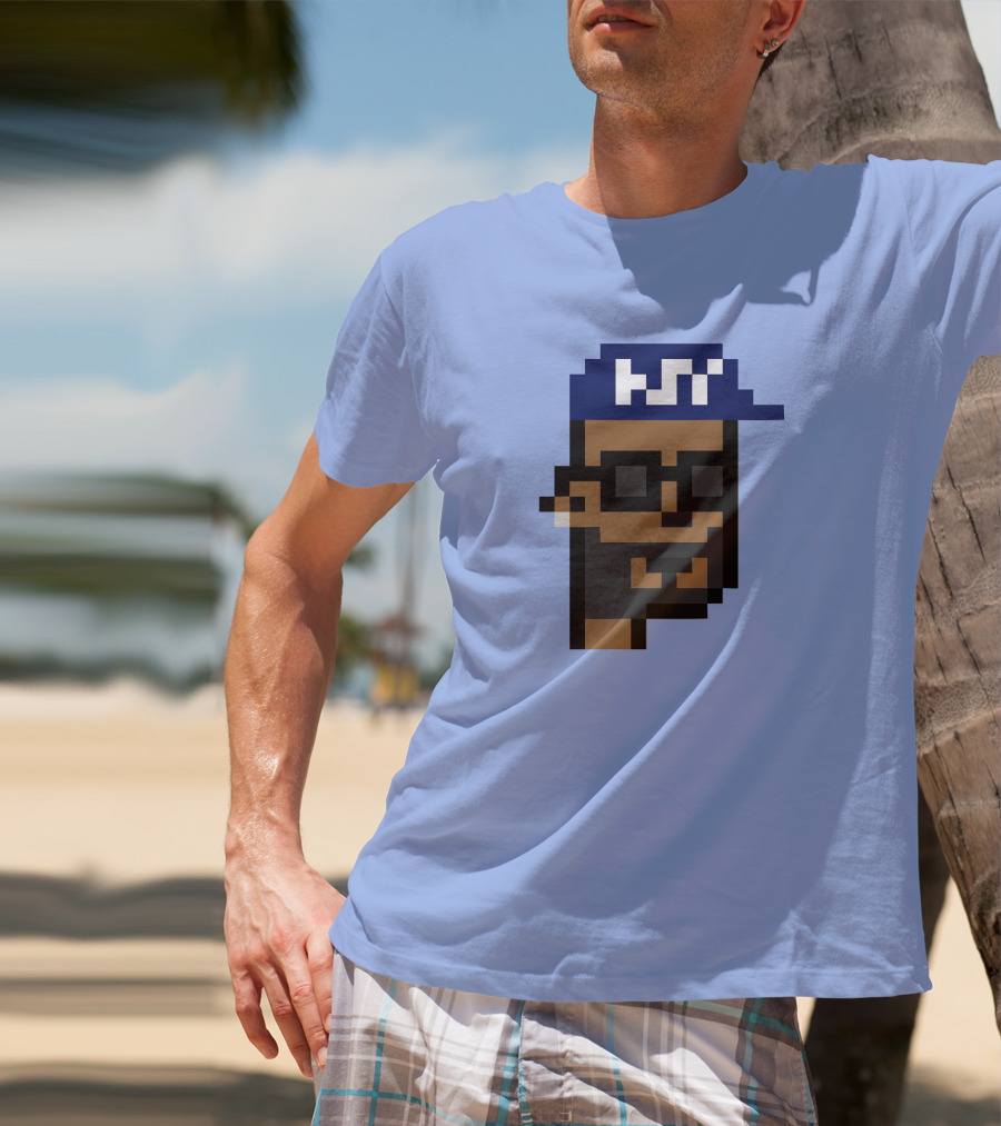Open Sea Store Citipunk 0003 Julia NFT Pixel Art Character With Blue Cap And Glasses T-Shirt