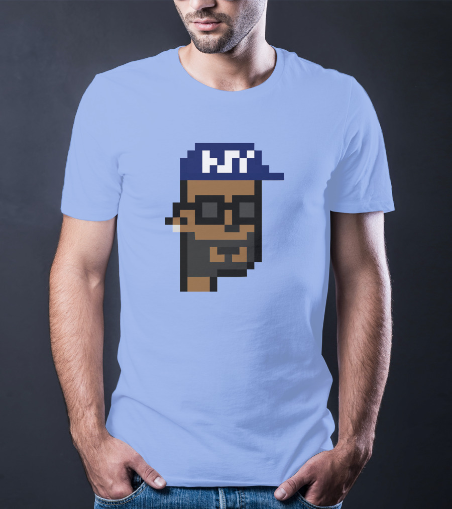 Open Sea Store Citipunk 0003 Julia NFT Pixel Art Character With Blue Cap And Glasses T-Shirt