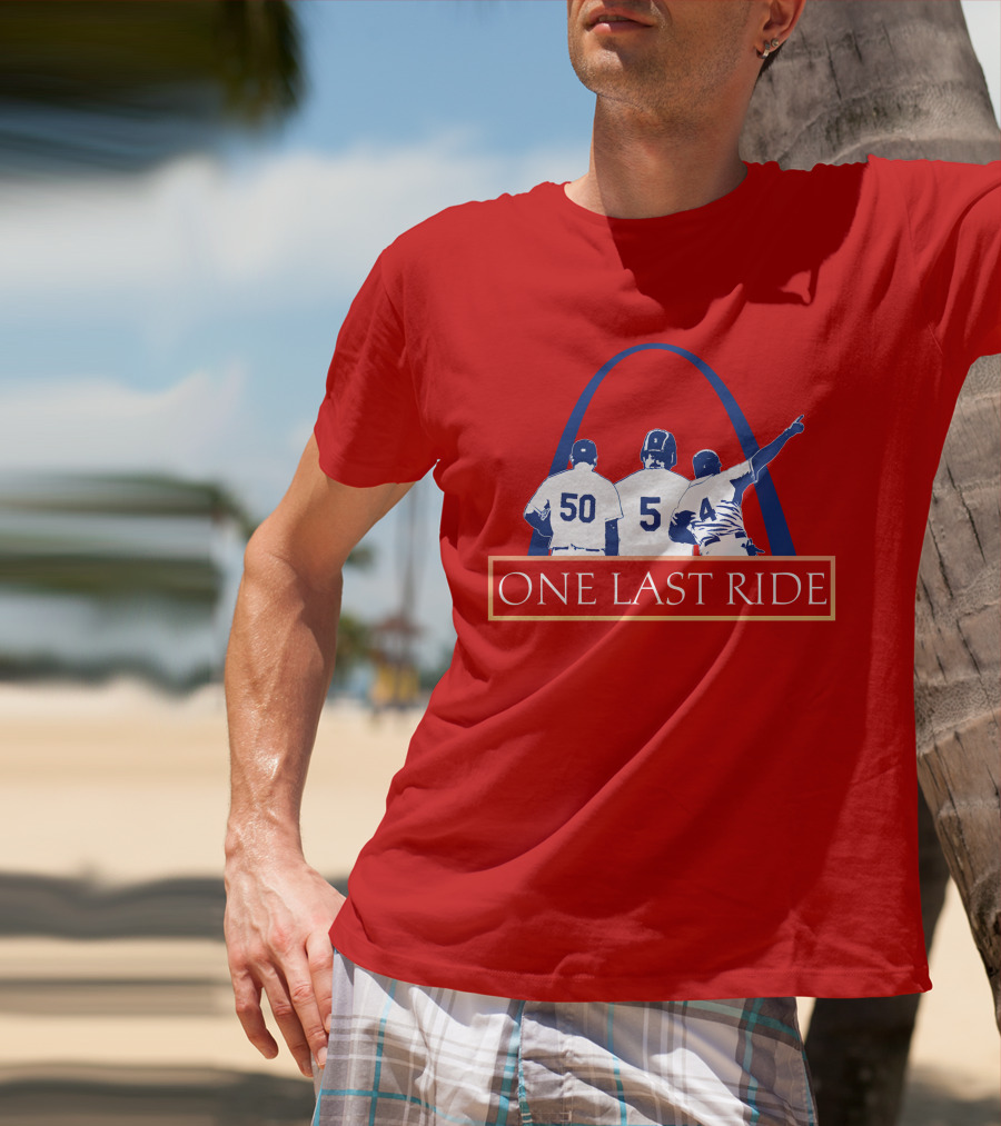 Stl Sports Central Store One Last Ride Baseball Tribute With Arch T-Shirt