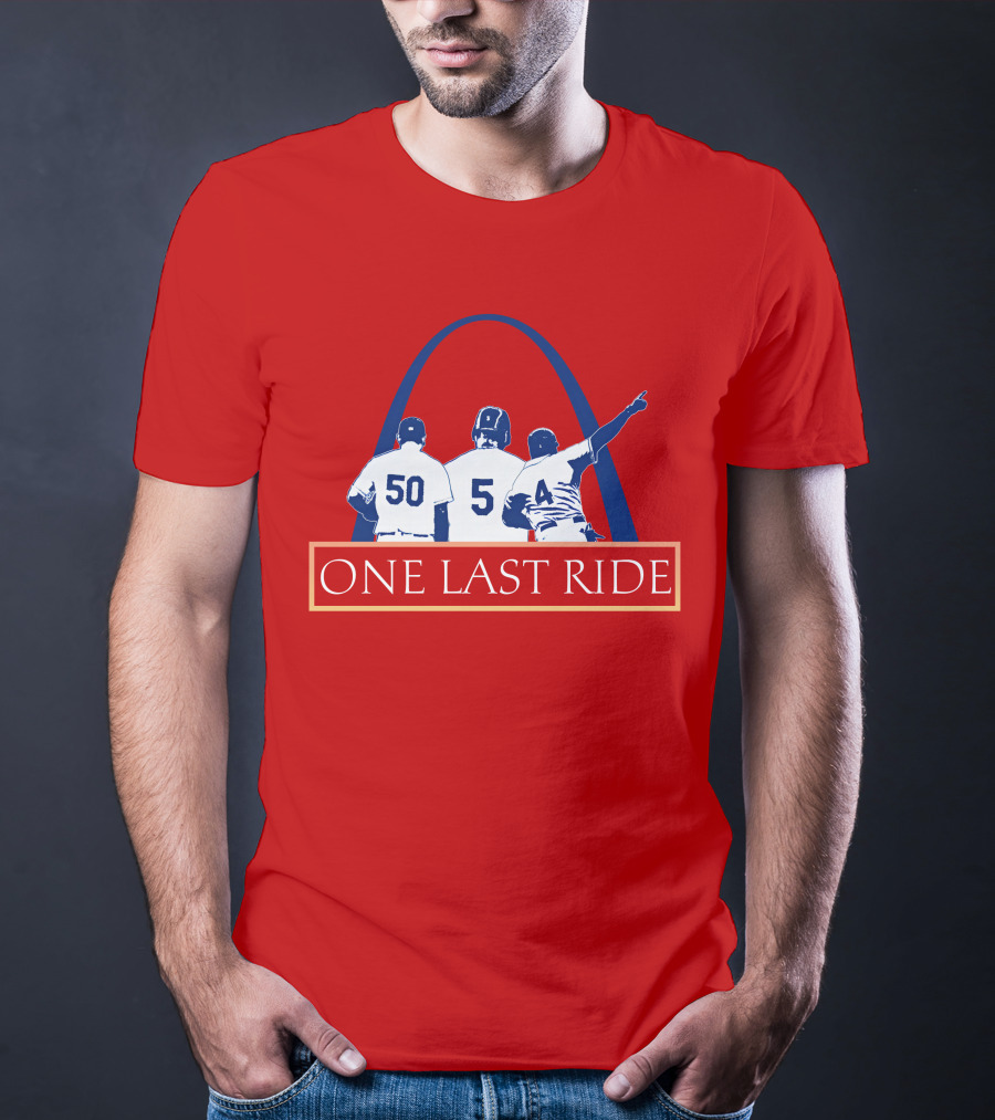Stl Sports Central Store One Last Ride Baseball Tribute With Arch T-Shirt