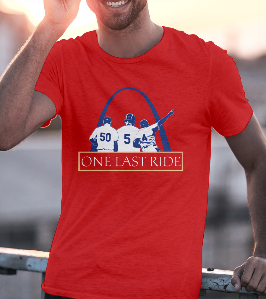 Stl Sports Central Store One Last Ride Baseball Tribute With Arch T-Shirt
