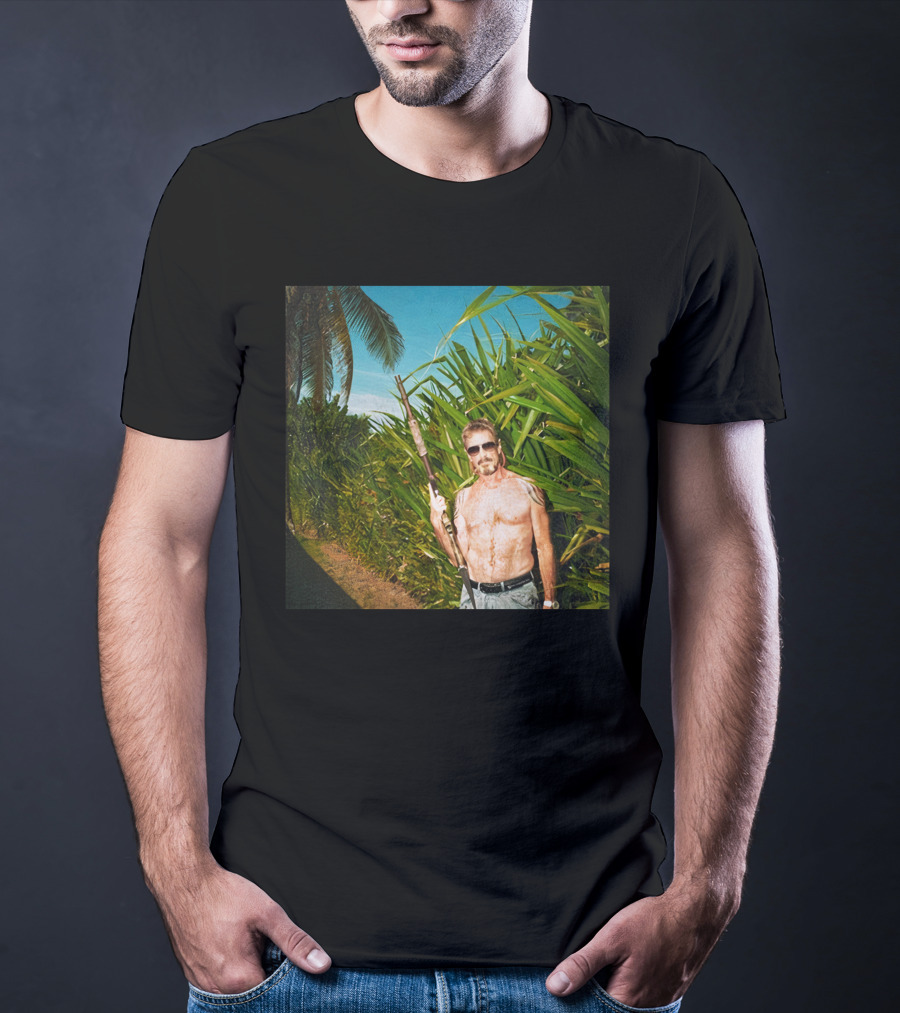 We Are Change Store Great Mac Luke Rudkowski Shirtless Jungle Man With Rifle T-Shirt