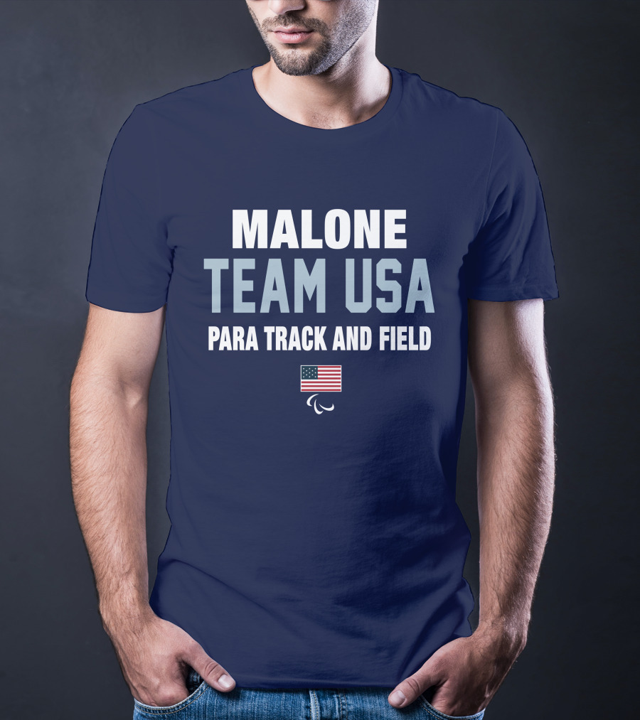 Malone Team USA Para Track And Field Flag T-Shirt